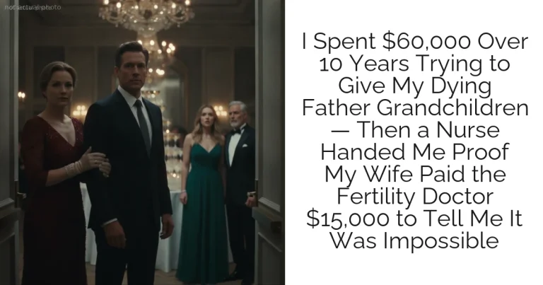 I Spent $60,000 Over 10 Years Trying to Give My Dying Father Grandchildren — Then a Nurse Handed Me Proof My Wife Paid the Fertility Doctor $15,000 to Tell Me It Was Impossible