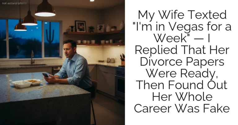 My Wife Texted "I'm in Vegas for a Week" — I Replied That Her Divorce Papers Were Ready, Then Found Out Her Whole Career Was Fake