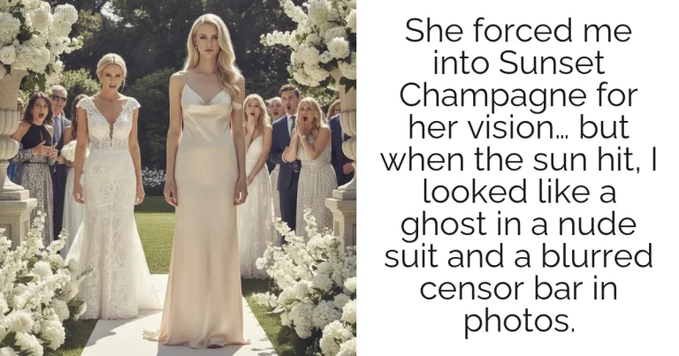 She forced me into Sunset Champagne for her vision… but when the sun hit, I looked like a ghost in a nude suit and a blurred censor bar in photos.