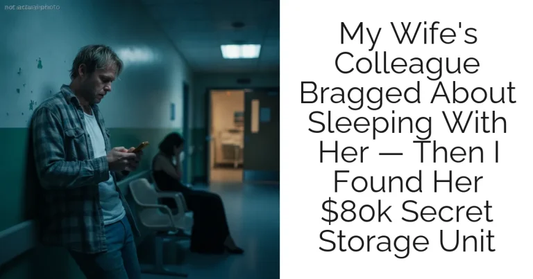 My Wife's Colleague Bragged About Sleeping With Her — Then I Found Her $80k Secret Storage Unit