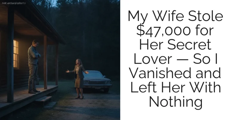 My Wife Stole $47,000 for Her Secret Lover — So I Vanished and Left Her With Nothing
