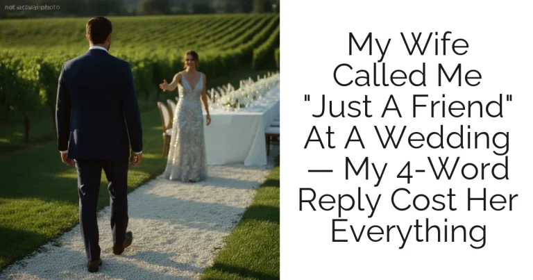 My Wife Called Me "Just A Friend" At A Wedding — My 4-Word Reply Cost Her Everything
