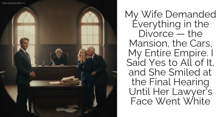 My Wife Demanded Everything in the Divorce — the Mansion, the Cars, My Entire Empire. I Said Yes to All of It, and She Smiled at the Final Hearing Until Her Lawyer's Face Went White
