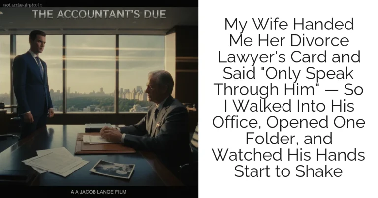My Wife Handed Me Her Divorce Lawyer's Card and Said "Only Speak Through Him" — So I Walked Into His Office, Opened One Folder, and Watched His Hands Start to Shake