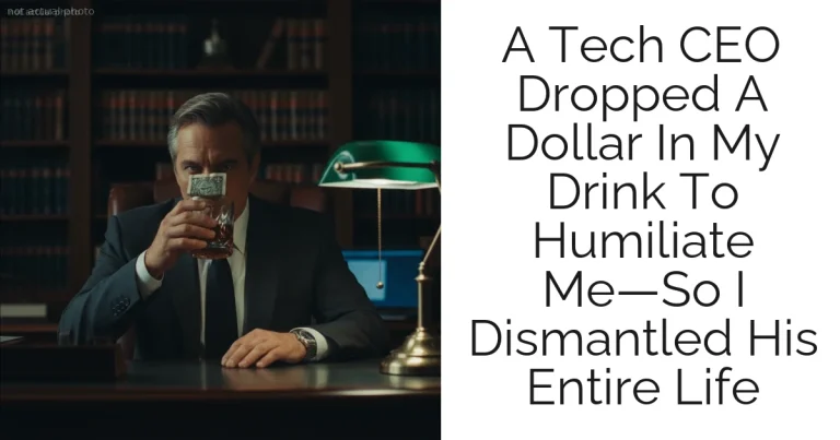 A Tech CEO Dropped A Dollar In My Drink To Humiliate Me—So I Dismantled His Entire Life