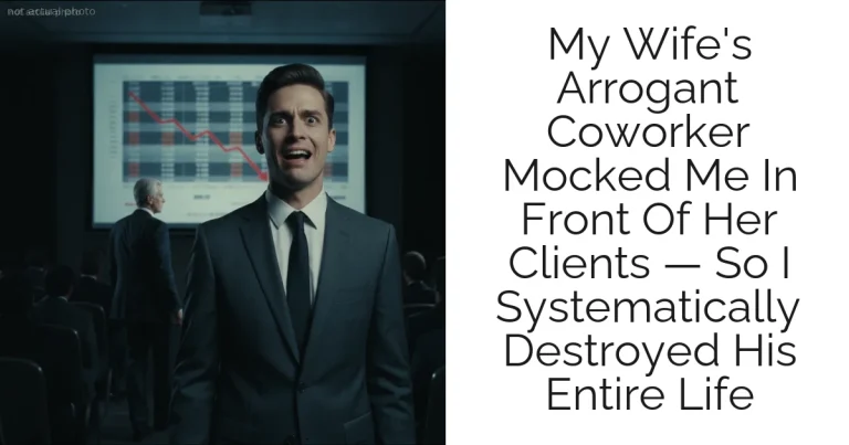 My Wife's Arrogant Coworker Mocked Me In Front Of Her Clients — So I Systematically Destroyed His Entire Life