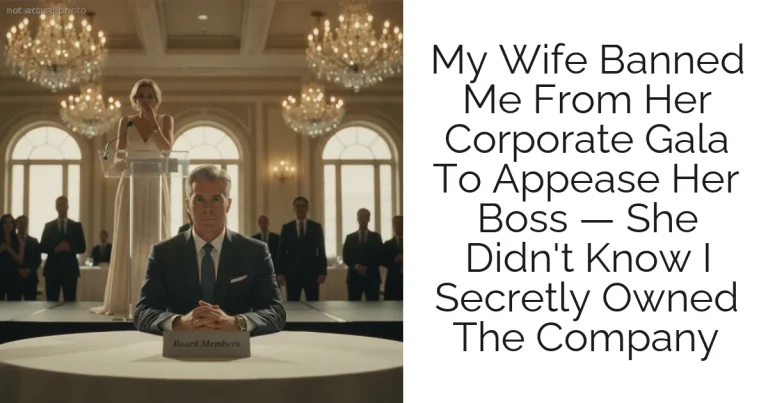My Wife Banned Me From Her Corporate Gala To Appease Her Boss — She Didn't Know I Secretly Owned The Company