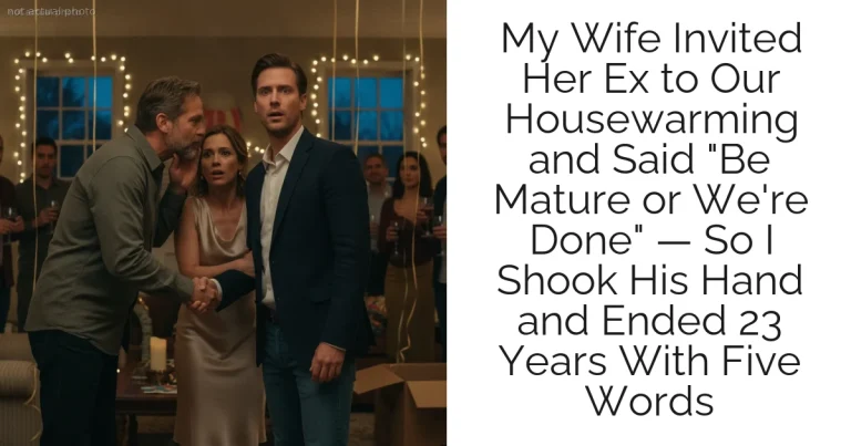 My Wife Invited Her Ex to Our Housewarming and Said "Be Mature or We're Done" — So I Shook His Hand and Ended 23 Years With Five Words