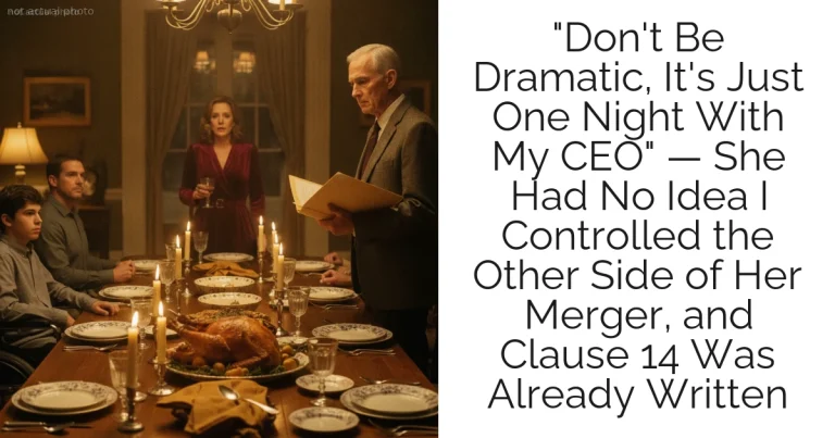 "Don't Be Dramatic, It's Just One Night With My CEO" — She Had No Idea I Controlled the Other Side of Her Merger, and Clause 14 Was Already Written