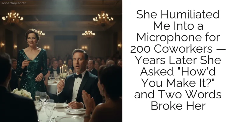 She Humiliated Me Into a Microphone for 200 Coworkers — Years Later She Asked "How'd You Make It?" and Two Words Broke Her