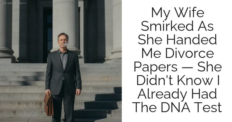 My Wife Smirked As She Handed Me Divorce Papers — She Didn't Know I Already Had The DNA Test