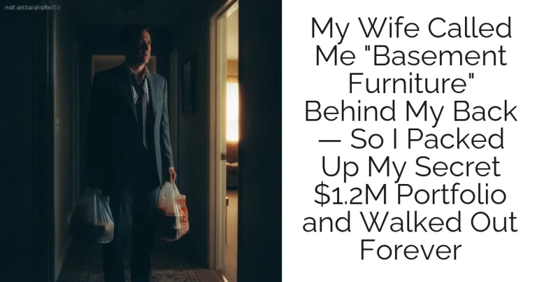My Wife Called Me "Basement Furniture" Behind My Back — So I Packed Up My Secret $1.2M Portfolio and Walked Out Forever