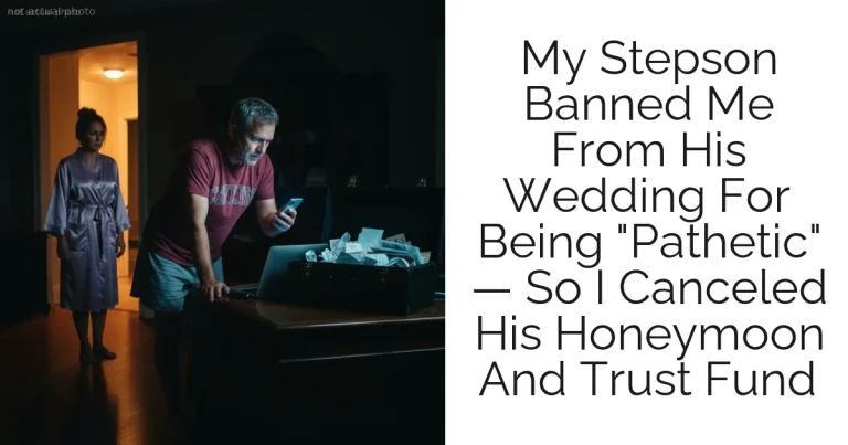 My Stepson Banned Me From His Wedding For Being "Pathetic" — So I Canceled His Honeymoon And Trust Fund