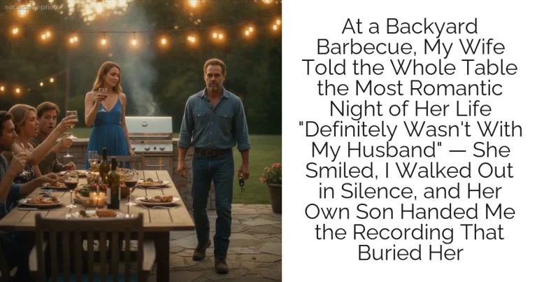 At a Backyard Barbecue, My Wife Told the Whole Table the Most Romantic Night of Her Life "Definitely Wasn't With My Husband" — She Smiled, I Walked Out in Silence, and Her Own Son Handed Me the Recording That Buried Her