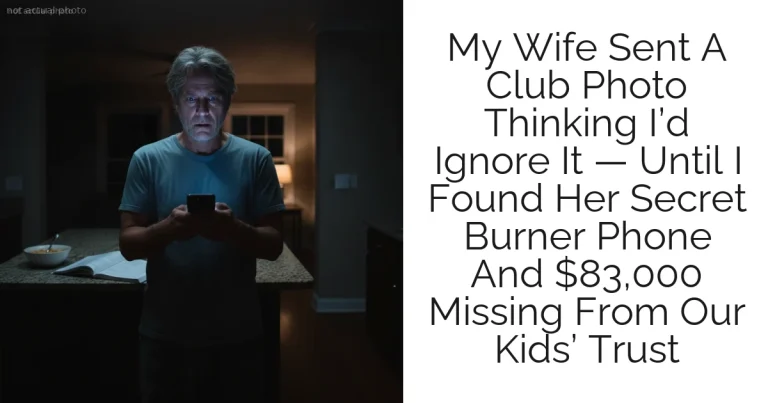 My Wife Sent A Club Photo Thinking I’d Ignore It — Until I Found Her Secret Burner Phone And $83,000 Missing From Our Kids’ Trust