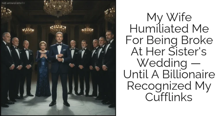 My Wife Humiliated Me For Being Broke At Her Sister's Wedding — Until A Billionaire Recognized My Cufflinks