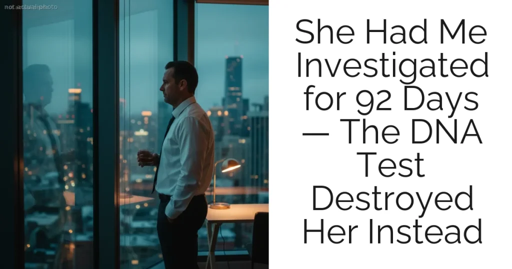 She Had Me Investigated for 92 Days — The DNA Test Destroyed Her Instead