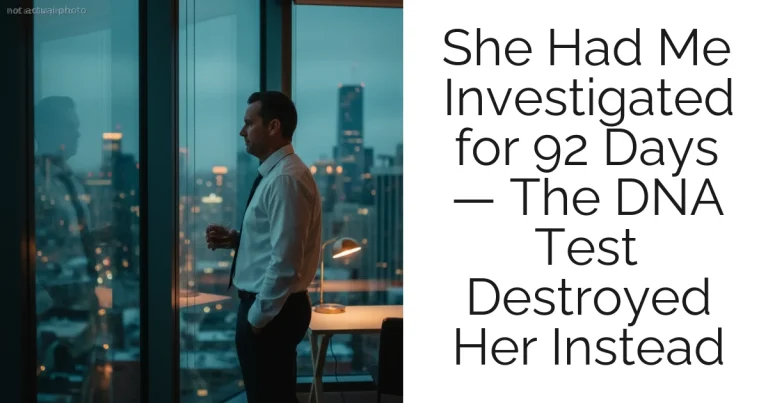 She Had Me Investigated for 92 Days — The DNA Test Destroyed Her Instead
