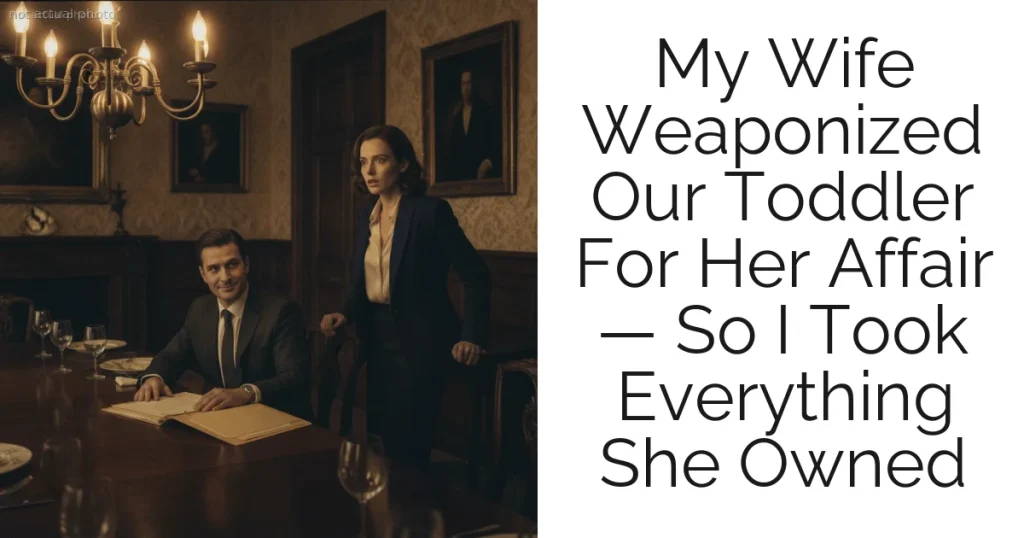 My Wife Weaponized Our Toddler For Her Affair — So I Took Everything She Owned