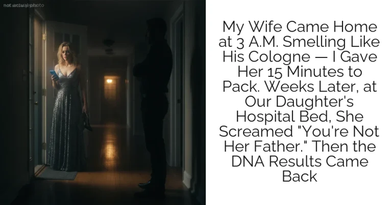 My Wife Came Home at 3 A.M. Smelling Like His Cologne — I Gave Her 15 Minutes to Pack. Weeks Later, at Our Daughter's Hospital Bed, She Screamed "You're Not Her Father." Then the DNA Results Came Back