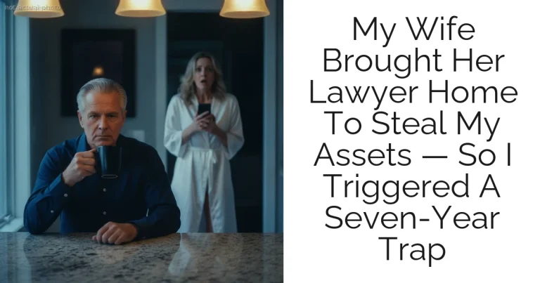 My Wife Brought Her Lawyer Home To Steal My Assets — So I Triggered A Seven-Year Trap