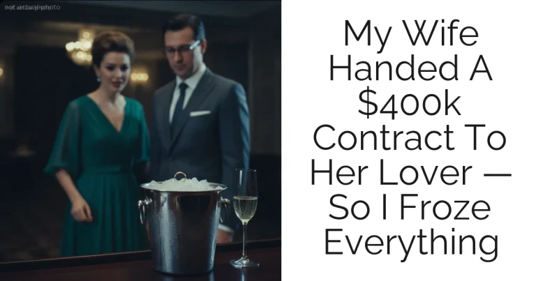 My Wife Handed A $400k Contract To Her Lover — So I Froze Everything