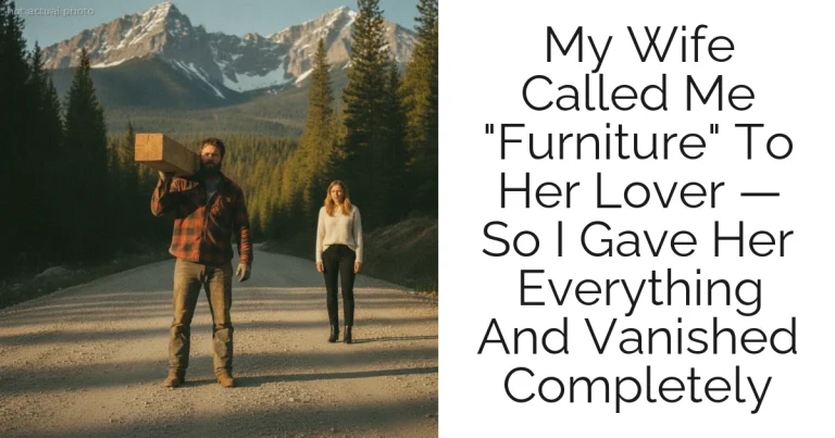 My Wife Called Me "Furniture" To Her Lover — So I Gave Her Everything And Vanished Completely