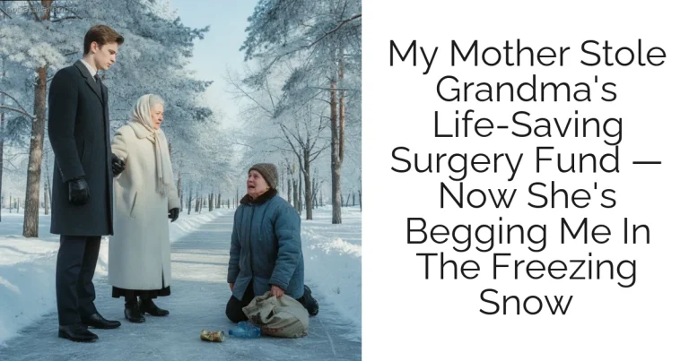 My Mother Stole Grandma's Life-Saving Surgery Fund — Now She's Begging Me In The Freezing Snow