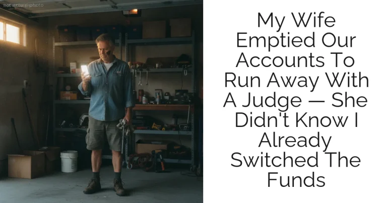 My Wife Emptied Our Accounts To Run Away With A Judge — She Didn't Know I Already Switched The Funds