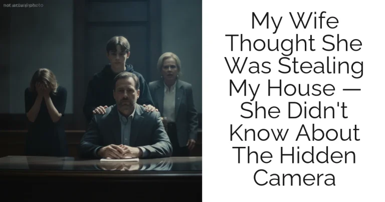 My Wife Thought She Was Stealing My House — She Didn't Know About The Hidden Camera