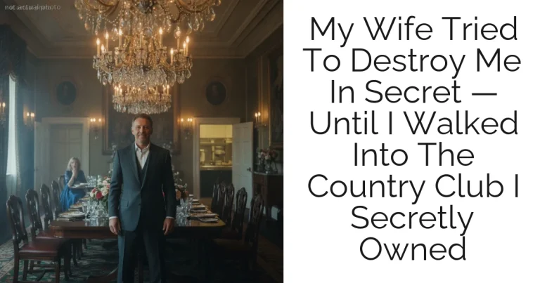My Wife Tried To Destroy Me In Secret — Until I Walked Into The Country Club I Secretly Owned