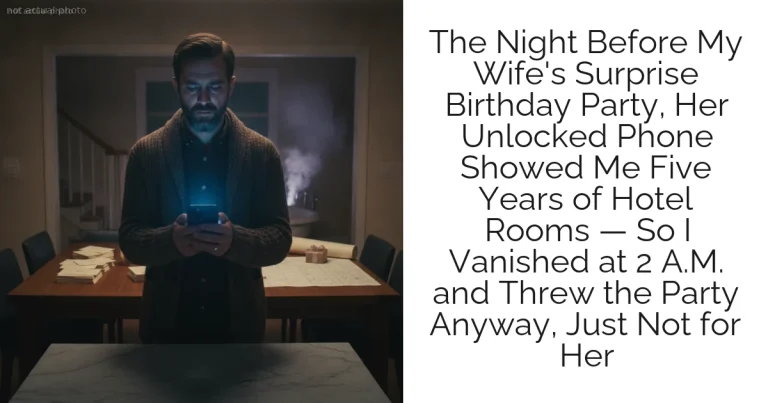 The Night Before My Wife's Surprise Birthday Party, Her Unlocked Phone Showed Me Five Years of Hotel Rooms — So I Vanished at 2 A.M. and Threw the Party Anyway, Just Not for Her