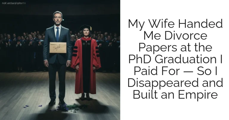 My Wife Handed Me Divorce Papers at the PhD Graduation I Paid For — So I Disappeared and Built an Empire