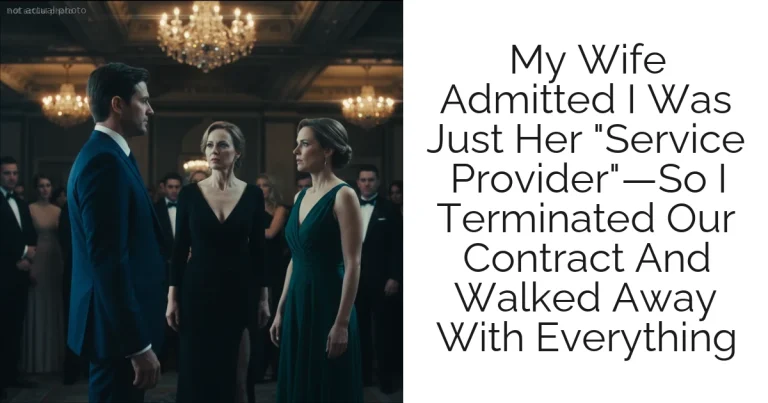 My Wife Admitted I Was Just Her "Service Provider"—So I Terminated Our Contract And Walked Away With Everything