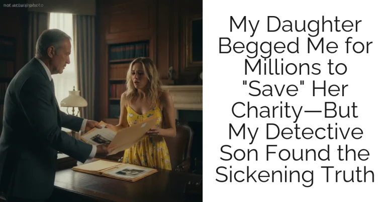 My Daughter Begged Me for Millions to "Save" Her Charity—But My Detective Son Found the Sickening Truth