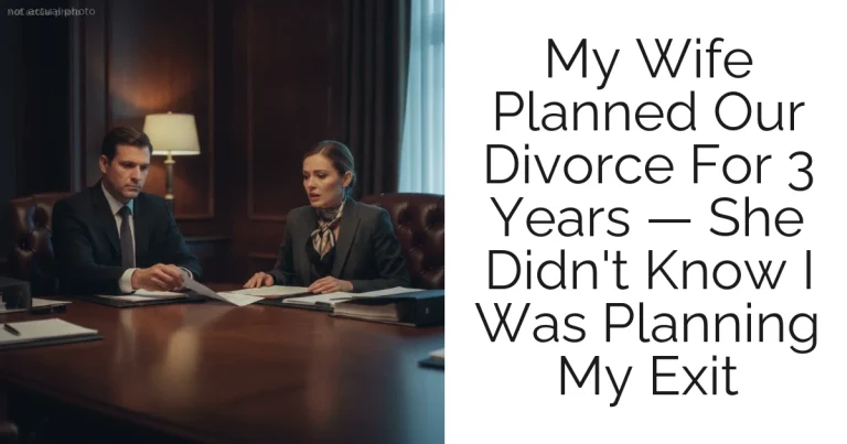 My Wife Planned Our Divorce For 3 Years — She Didn't Know I Was Planning My Exit