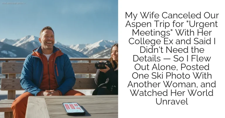 My Wife Canceled Our Aspen Trip for "Urgent Meetings" With Her College Ex and Said I Didn't Need the Details — So I Flew Out Alone, Posted One Ski Photo With Another Woman, and Watched Her World Unravel