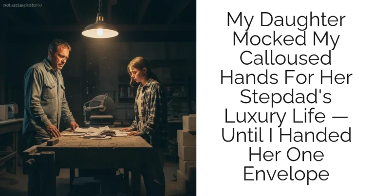 My Daughter Mocked My Calloused Hands For Her Stepdad's Luxury Life — Until I Handed Her One Envelope