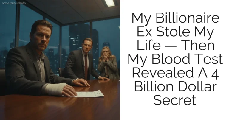 My Billionaire Ex Stole My Life — Then My Blood Test Revealed A 4 Billion Dollar Secret