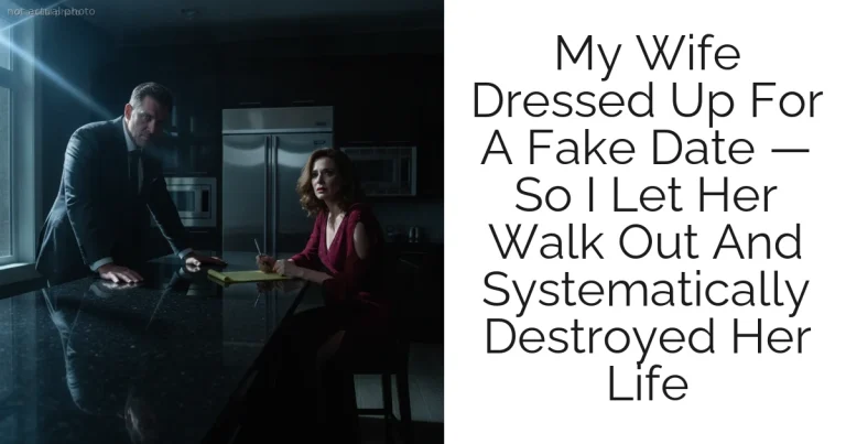 My Wife Dressed Up For A Fake Date — So I Let Her Walk Out And Systematically Destroyed Her Life