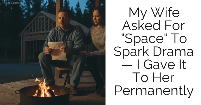My Wife Asked For "Space" To Spark Drama — I Gave It To Her Permanently