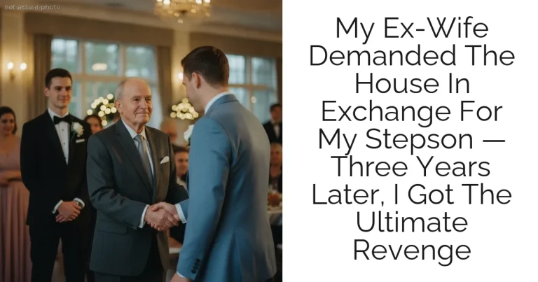 My Ex-Wife Demanded The House In Exchange For My Stepson — Three Years Later, I Got The Ultimate Revenge