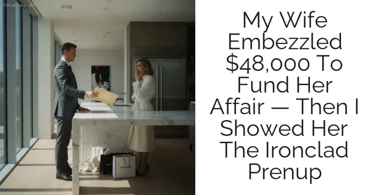 My Wife Embezzled $48,000 To Fund Her Affair — Then I Showed Her The Ironclad Prenup
