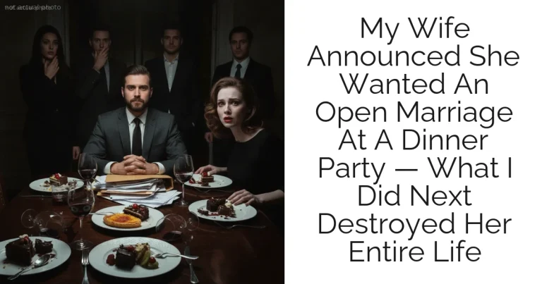 My Wife Announced She Wanted An Open Marriage At A Dinner Party — What I Did Next Destroyed Her Entire Life