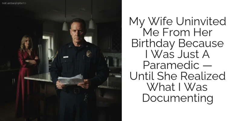 My Wife Uninvited Me From Her Birthday Because I Was Just A Paramedic — Until She Realized What I Was Documenting