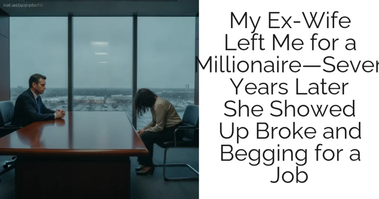 My Ex-Wife Left Me for a Millionaire—Seven Years Later She Showed Up Broke and Begging for a Job