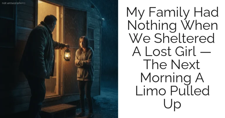 My Family Had Nothing When We Sheltered A Lost Girl — The Next Morning A Limo Pulled Up