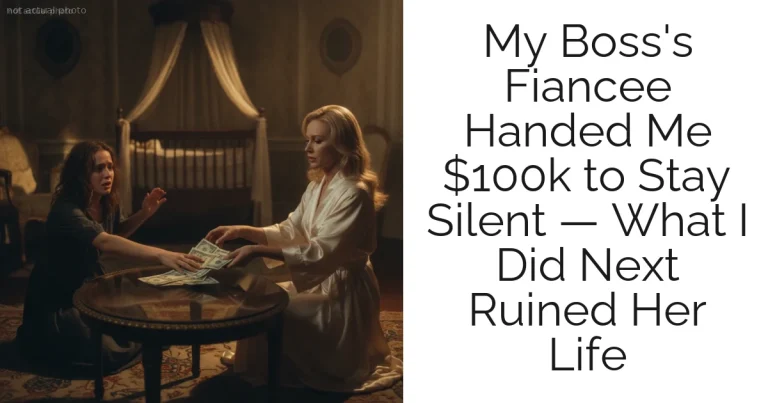 My Boss's Fiancee Handed Me $100k to Stay Silent — What I Did Next Ruined Her Life