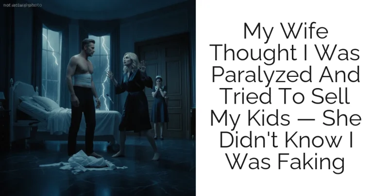My Wife Thought I Was Paralyzed And Tried To Sell My Kids — She Didn't Know I Was Faking