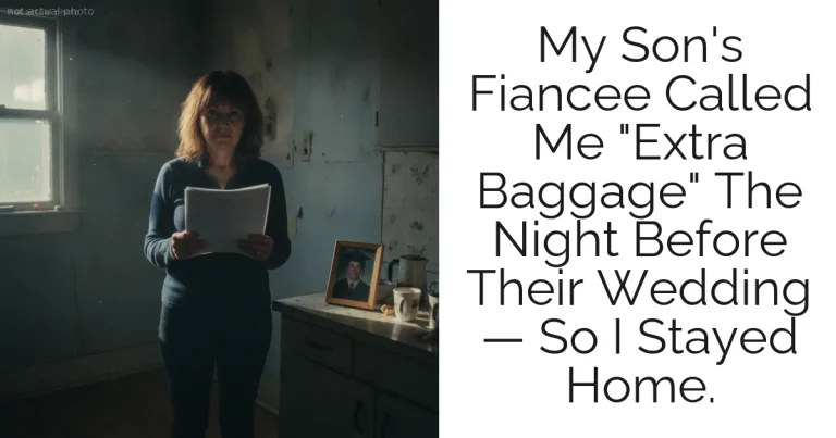My Son's Fiancee Called Me "Extra Baggage" The Night Before Their Wedding — So I Stayed Home.